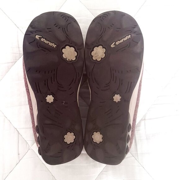 THERAFIT Dark Taupe Heather Wool Indoor/Outdoor Clog Slipper Comfort Shoe Sz 37 - Picture 10 of 13